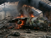 Zasažen klíčový uzel ruské údržby: Hangár pro Il-76 a L-410 v plamenech