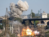 Nové záběry ze Záporoží: Ruské rakety zasáhly přehradu DněproHES, jeden z klíčových symbolů ukrajinské energetiky