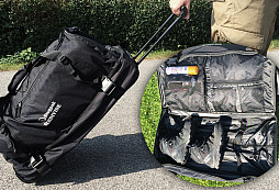 Cestovní taška od Snugpaku - zaměřeno na prostor, způsob uložení a vlastní přenos tašky