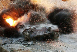Ruský tank T-90 vydržel přímý zásah řízené střely na bojišti v Sýrii