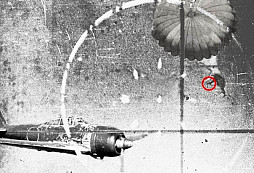 Americký pilot na padáku sestřelil pistolí japonskou stíhačku 