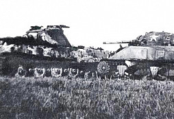Zničení nepřátelského tanku taranem! Sherman proti Königstigeru