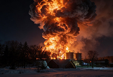 Video: Ruská obrana selhala. Protidronové konstrukce neochránily ropný sklad