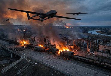 Video: Noční peklo v Záporoží. Drony Nemesis rozmetaly ruské zázemí