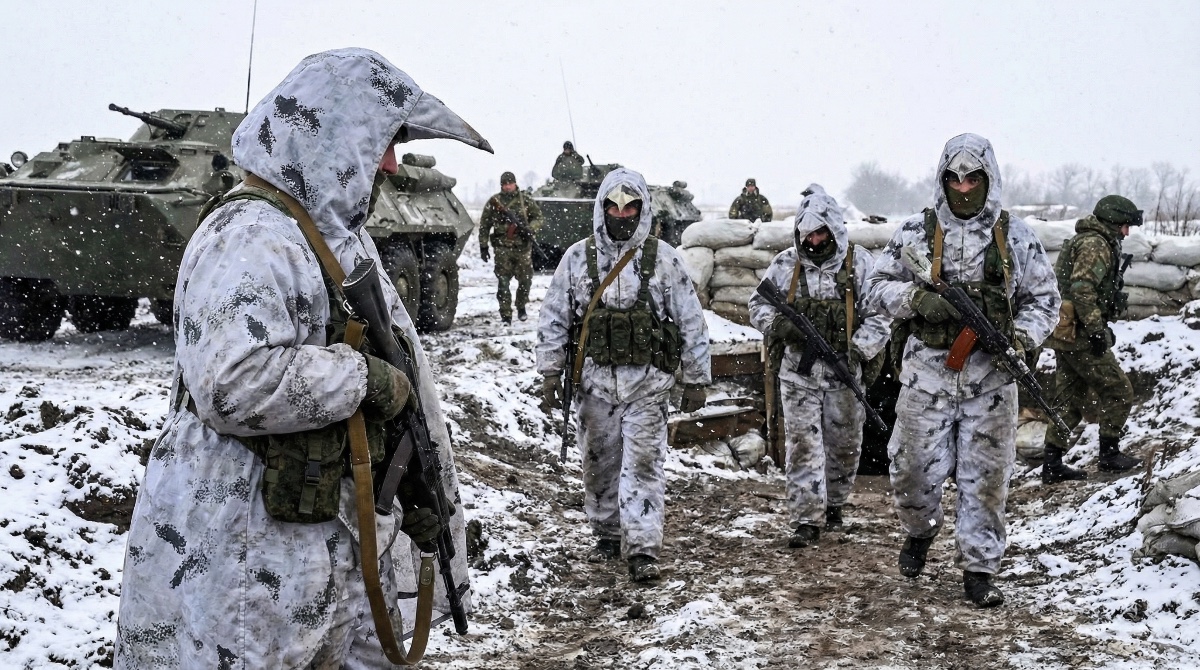 Bizár ze zimní fronty: Rusové nasadili obleky připomínající tučňáky. Jak to dopadlo