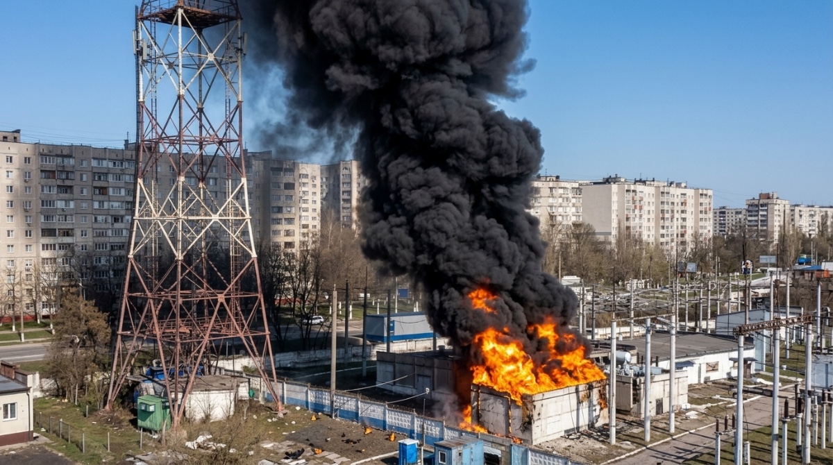Drony udeřily v Belgorodu. Zásah rozvodny vyvolal požár a výpadky proudu
