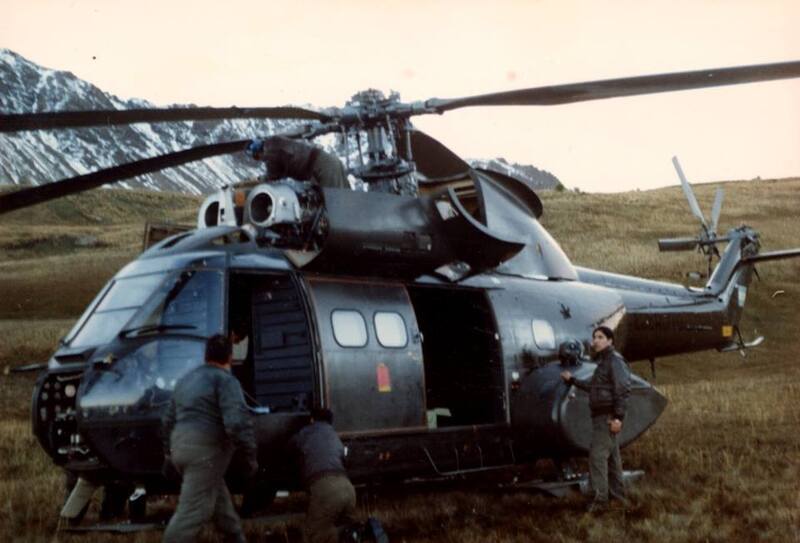 Aérospatiale SA 330 Puma, které Argentina využívala během invaze na Falklandy.