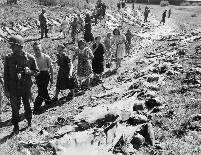 german civilians view victims of Holocaust death march