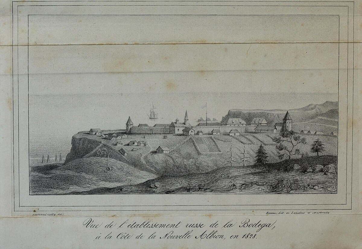 Vue_de_l’etablissement_russe_de_la_Bodega,_à_la_Côte_de_la_Nouvelle_Albion,_en_1828
