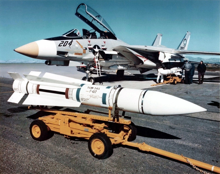 YAIM-54A_Phoenix_missile_with_F-14A_Tomcat_in_1973