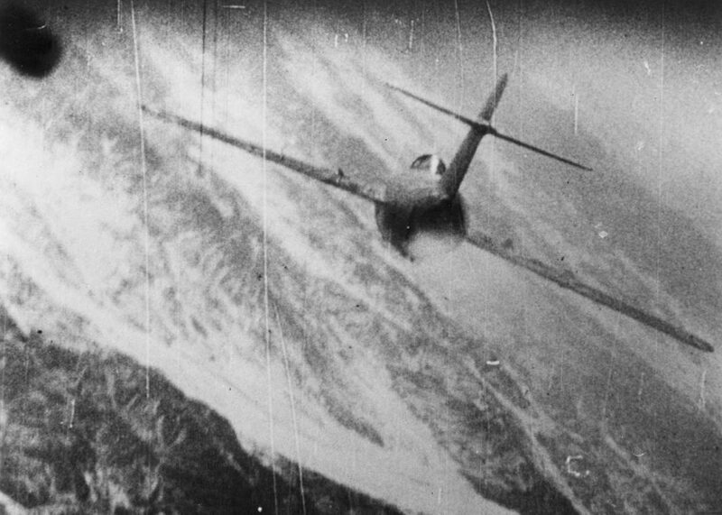 MiG-15_being_hit_over_Korea_c1953-1024x731